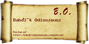 Babák Odisszeusz névjegykártya
